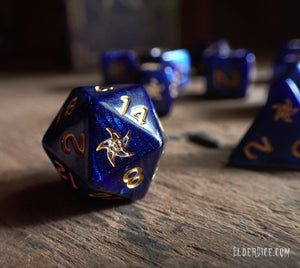 Elder Dice - Blue Astral Elder Sign Polyhedral Set