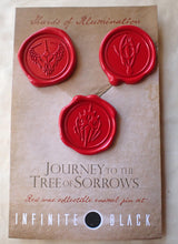 Shards of Illumination Red Wax Pin Set on Packaging Card