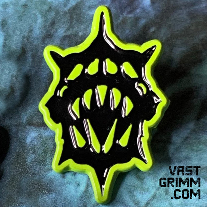 Würm Symbol Pin - Alien Goo Green and Black Enamel