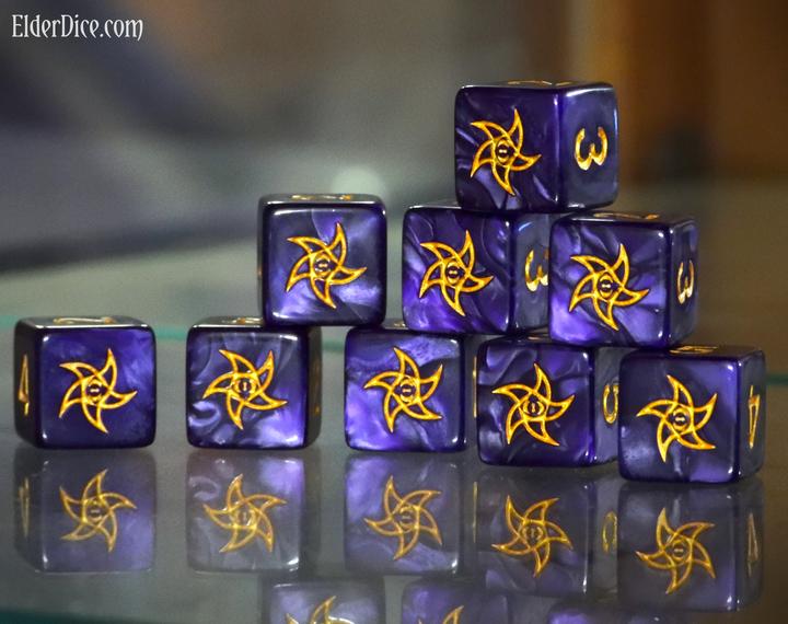 the astral purple d6 dice set in mystic purple
