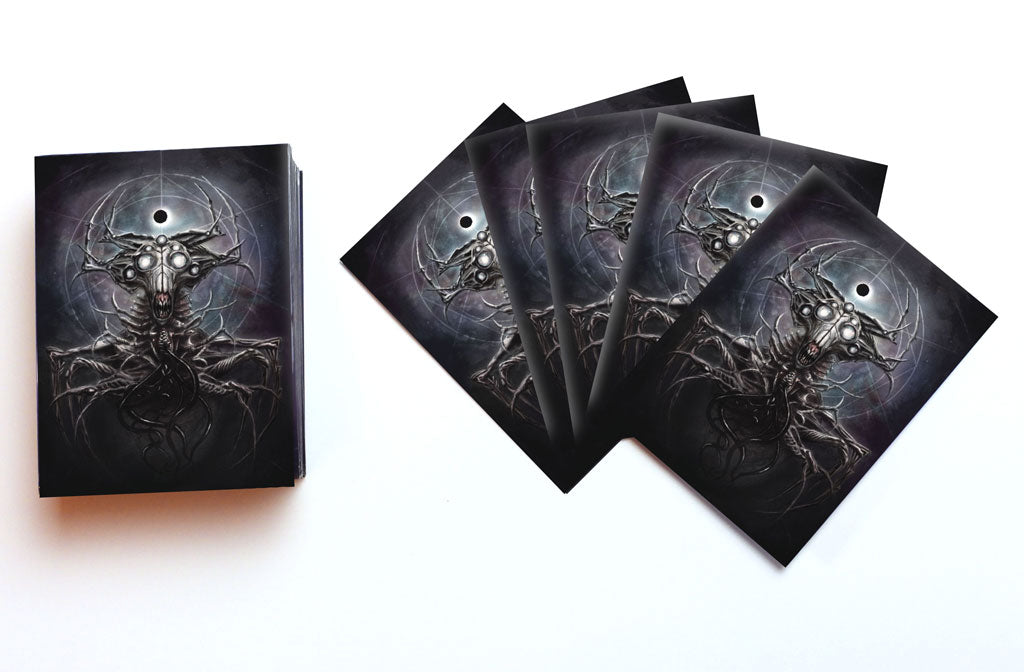 Cosmic horror card sleeves- whisperer in the web on white